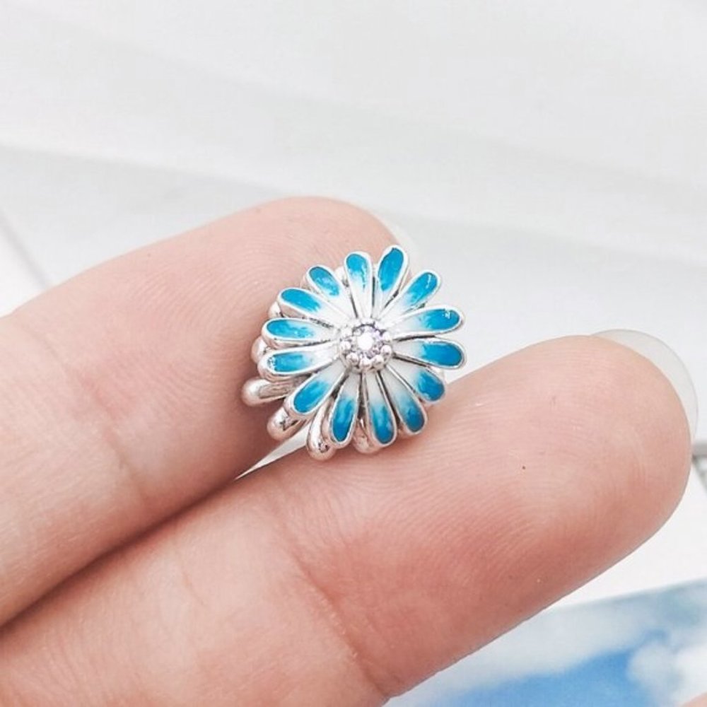 Pandora Blue Daisy Flower Charm